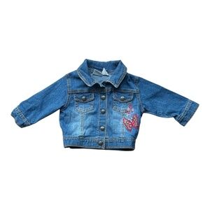 Vintage 2000's Butterfly Jean Jacket Denim 6-9 Months Y2k